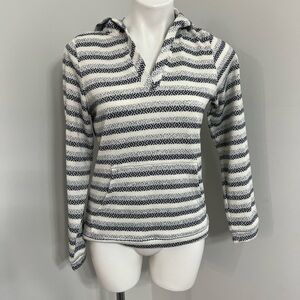 Striped Black and White Hoodie Sweatshirt